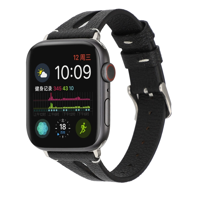 สายนาฬิกาหนังรูปตัววีเรียบง่ายสำหรับ Apple Watch Ultra 49mm / Series 8&7 45mm / SE 2&6&SE&5&4 44mm / 3&2&1 42mm