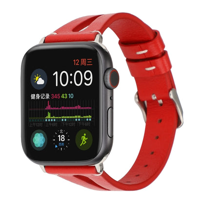 สายนาฬิกาหนังรูปตัววีเรียบง่ายสำหรับ Apple Watch Ultra 49mm / Series 8&7 45mm / SE 2&6&SE&5&4 44mm / 3&2&1 42mm