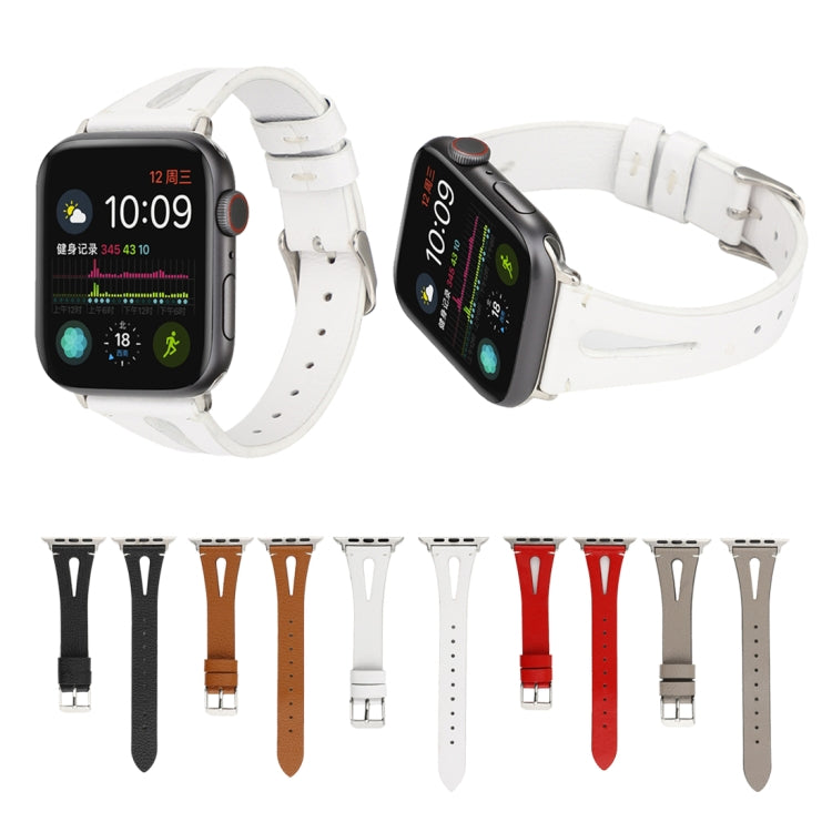 สายนาฬิกาหนังรูปตัววีเรียบง่ายสำหรับ Apple Watch Ultra 49mm / Series 8&7 45mm / SE 2&6&SE&5&4 44mm / 3&2&1 42mm