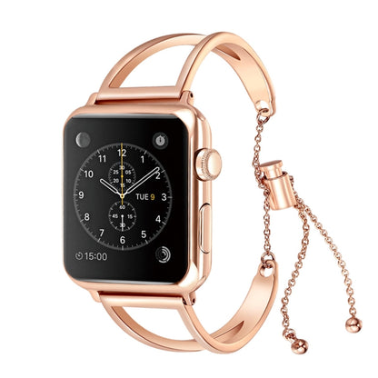 สร้อยข้อมือรูปตัว V สายรัดข้อมือโลหะพร้อมหัวเข็มขัดสแตนเลสสำหรับ Apple Watch Ultra 49mm / Series 8&7 45mm / SE 2&6&SE&5&4 44mm / 3&2&1 42mm, 7 45mm / 6&SE&5&4 44mm / 3&2&1 42mm