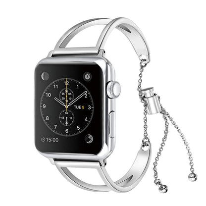สร้อยข้อมือรูปตัว V สายรัดข้อมือโลหะพร้อมหัวเข็มขัดสแตนเลสสำหรับ Apple Watch Ultra 49mm / Series 8&7 45mm / SE 2&6&SE&5&4 44mm / 3&2&1 42mm, 7 45mm / 6&SE&5&4 44mm / 3&2&1 42mm