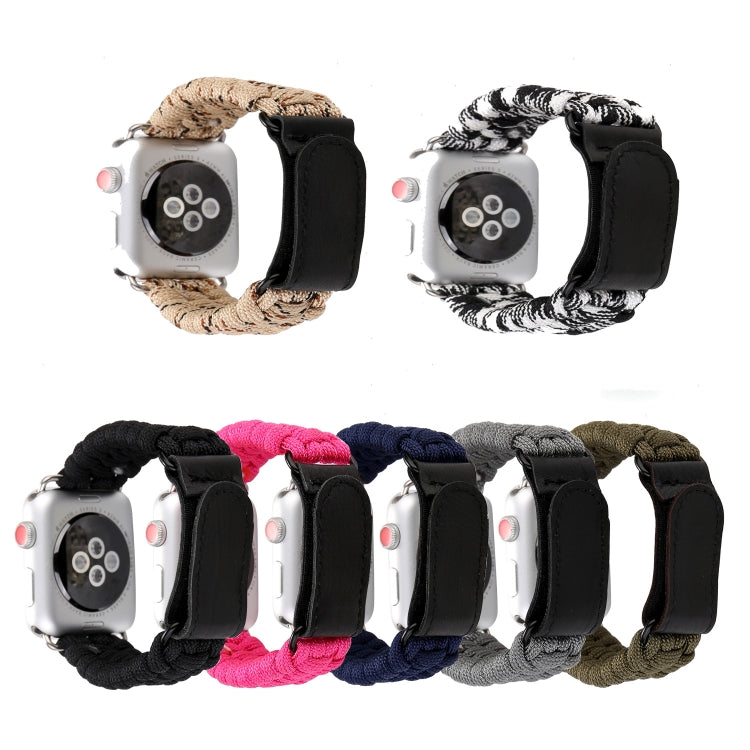 เมจิกวางหนังแท้เชือกร่มไนล่อนวงนาฬิกาข้อมือที่มีและสแตนเลสหัวเข็มขัดสำหรับแอปเปิ้ลดูซีรีส์ 8 และ 7 41 มิลลิเมตร / SE 2&6 & SE & 5 & 4 40 มม. / 3 & 2 & 1 38 มม., 7 41mm / 6&SE&5&4 40mm / 3&2&1 38mm