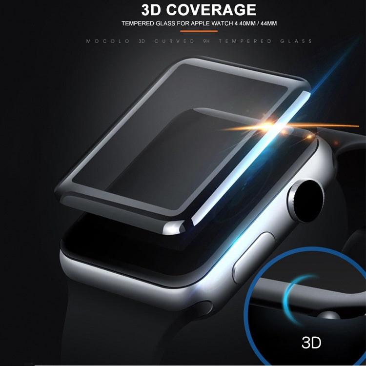 mocolo 0.33mm 9H 3D Round Edge Full กาวฟิล์มกระจกนิรภัยสำหรับ Apple Watch Series 4 44 มม., For Apple Watch Series 6 / 5 / 4 / Watch SE 44mm