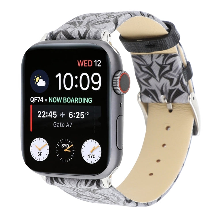 Thorns พิมพ์สายนาฬิกาหนังแท้สำหรับ Apple Watch Ultra 49mm / Series 8&7 45mm / SE 2&6&SE&5&4 44mm / 3&2&1 42mm, 44mm