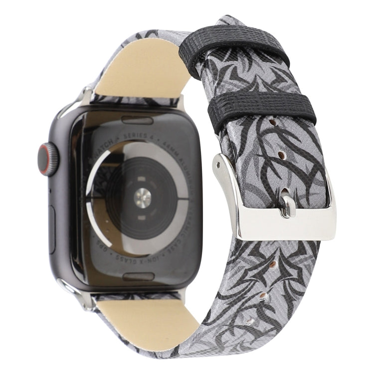 Thorns พิมพ์สายนาฬิกาหนังแท้สำหรับ Apple Watch Ultra 49mm / Series 8&7 45mm / SE 2&6&SE&5&4 44mm / 3&2&1 42mm, 44mm