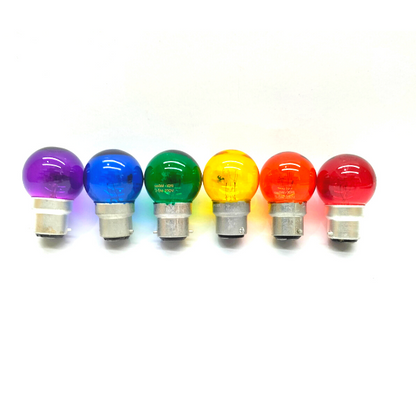 [แพ็ค 10 ดวง ] หลอดปิงปองสี 3-5W ขั้ว B22 หลอดไฟ หลอดไส้ขั้วเขี้ยว ไฟสี ไฟประดับ ยี่ห้อ DAI-ICHI (ไดอิชิ) (สีน้ำเงิน)