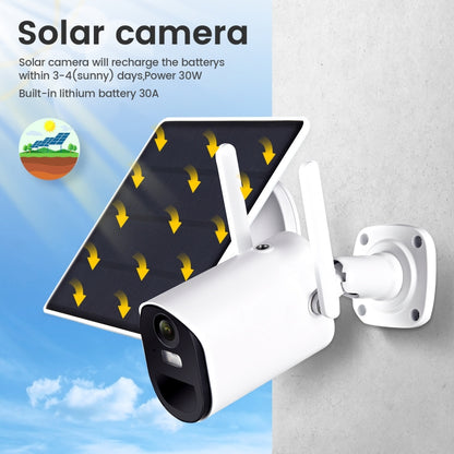 T20 1080P Full HD กล้อง WiFi พลังงานแสงอาทิตย์, รองรับการตรวจจับการเคลื่อนไหว, Night Vision, เสียงสองทาง, การ์ด TF, WiFi