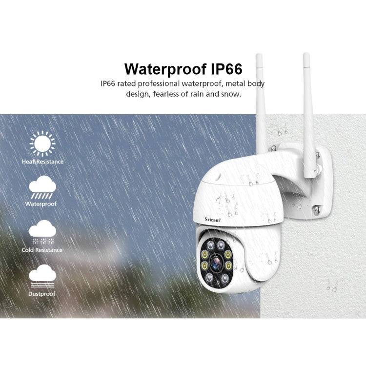 Sricam SP028 1080P HD กล้อง PTZ กลางแจ้ง, รองรับเสียงสองทาง / การตรวจจับการเคลื่อนไหว / การตรวจจับแบบ Humanoid / สี Night Vision / การ์ด TF, ปลั๊กของสหรัฐฯ, SP028 AU Plug, SP028 EU Plug, SP028 UK Plug, SP028 US Plug