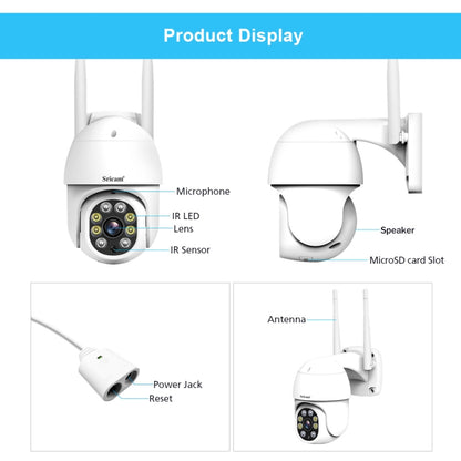 Sricam SP028 1080P HD กล้อง PTZ กลางแจ้ง, รองรับเสียงสองทาง / การตรวจจับการเคลื่อนไหว / การตรวจจับแบบ Humanoid / สี Night Vision / การ์ด TF, ปลั๊กของสหรัฐฯ, SP028 AU Plug, SP028 EU Plug, SP028 UK Plug, SP028 US Plug