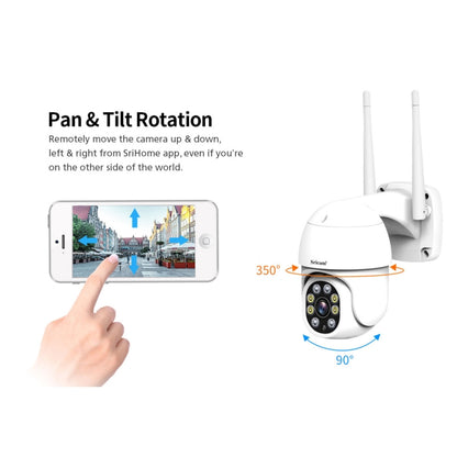 Sricam SP028 1080P HD กล้อง PTZ กลางแจ้ง, รองรับเสียงสองทาง / การตรวจจับการเคลื่อนไหว / การตรวจจับแบบ Humanoid / สี Night Vision / การ์ด TF, ปลั๊กของสหรัฐฯ, SP028 AU Plug, SP028 EU Plug, SP028 UK Plug, SP028 US Plug