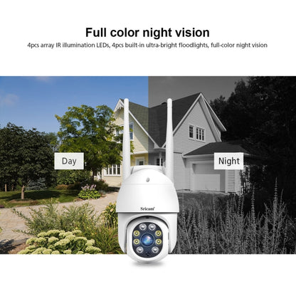 Sricam SP028 1080P HD กล้อง PTZ กลางแจ้ง, รองรับเสียงสองทาง / การตรวจจับการเคลื่อนไหว / การตรวจจับแบบ Humanoid / สี Night Vision / การ์ด TF, ปลั๊กของสหรัฐฯ, SP028 AU Plug, SP028 EU Plug, SP028 UK Plug, SP028 US Plug