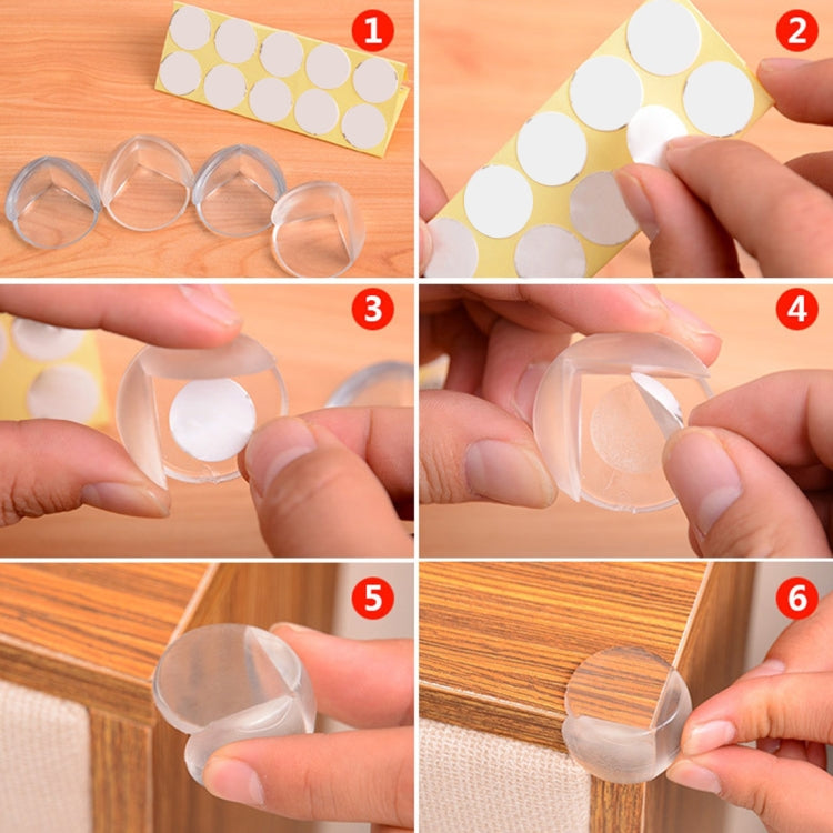 100 PCS เด็กโต๊ะมุมความปลอดภัย Pad Hemisphere รูปร่างเด็กตาราง Anti-collision Protector เบาะกาวสองด้าน, 100 PCS Hemisphere Shape