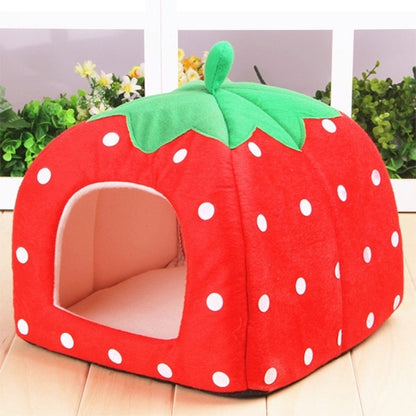 รังบ้านสัตว์เลี้ยงตุ๊กตาสั้นทรงสตรอเบอร์รี่พับได้ ขนาด: L, Red, Size L, Pink, Size L, Purple, Size L