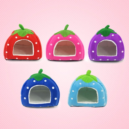 รังบ้านสัตว์เลี้ยงตุ๊กตาสั้นทรงสตรอเบอร์รี่พับได้ ขนาด: L, Red, Size L, Pink, Size L, Purple, Size L