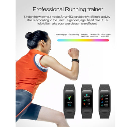 SMA-B3 Fitness Tracker 0.96 นิ้วสร้อยข้อมือสมาร์ท Bluetooth, กันน้ำ IP67, รองรับกิจกรรม Tracker / เครื่องวัดอัตราการเต้นของหัวใจ / เครื่องวัดความดันโลหิต / การจับภาพระยะไกล, SMA-B3/Black, SMA-B3/Orange, SMA-B3/Green, SMA-B3/Blue