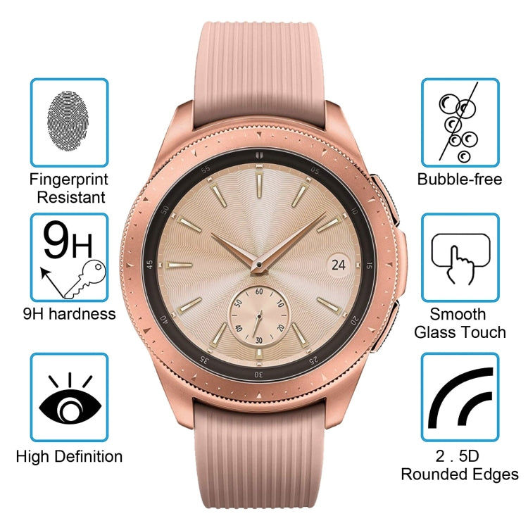 ENKAY Hat-Prince 0.2mm 9H 2.15D ฟิล์มกระจกนิรภัยขอบโค้งสำหรับ Galaxy Watch 42mm, Tempered Glass/42mm, 2 PCS Tempered Glass/42mm