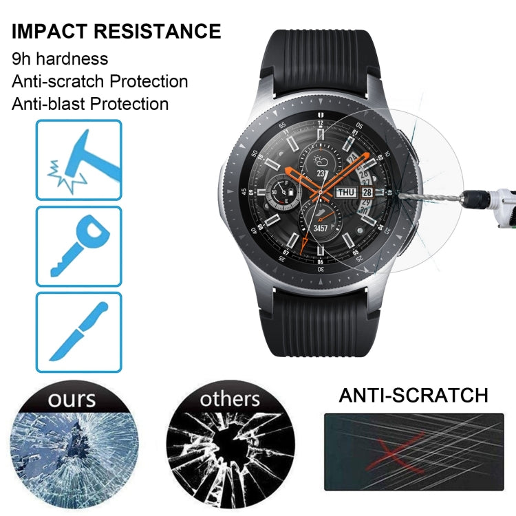 ENKAY Hat-Prince 0.2mm 9H 2.15D ฟิล์มกระจกนิรภัยขอบโค้งสำหรับ Galaxy Watch 46mm, Tempered Glass/46mm, 2 PCS Tempered Glass/46mm