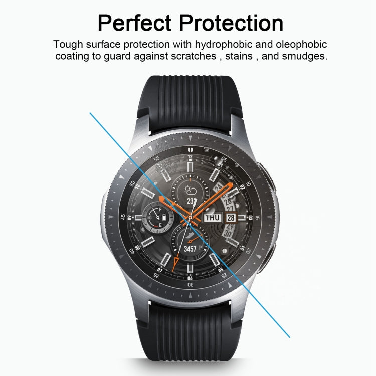 ENKAY Hat-Prince 0.2mm 9H 2.15D ฟิล์มกระจกนิรภัยขอบโค้งสำหรับ Galaxy Watch 46mm, Tempered Glass/46mm, 2 PCS Tempered Glass/46mm