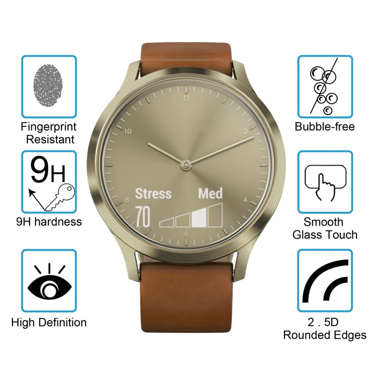 2 PCS ENKAY Hat-Prince สำหรับ Garmin Vivomove HR Smart Watch 0.2mm 9H ความแข็งพื้นผิว 2.15D ฟิล์มกันรอยนิรภัยป้องกันการระเบิด, For Garmin Vivomove HR