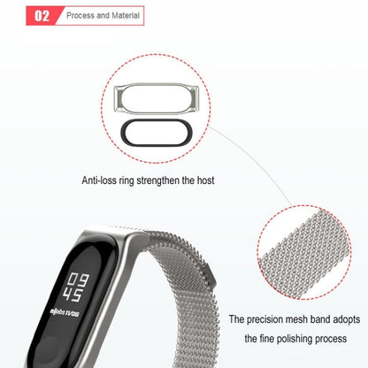 Mijobs Milan CS Metal Magnetic Watch Band สำหรับ Xiaomi Mi Band 3 & 4 & 5 & 6 ไม่รวมโฮสต์