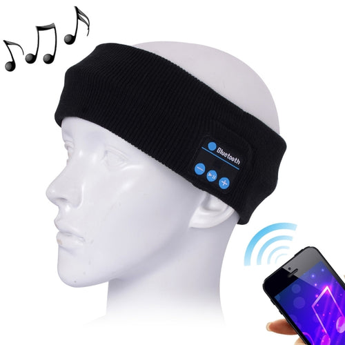 สายคาดศีรษะเพลงกีฬาแฮนด์ฟรี Bluetooth แบบถักพร้อมไมโครโฟนสำหรับ iPhone / Samsung และอุปกรณ์ Bluetooth อื่น ๆ