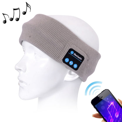 สายคาดศีรษะเพลงกีฬาแฮนด์ฟรี Bluetooth แบบถักพร้อมไมโครโฟนสำหรับ iPhone / Samsung และอุปกรณ์ Bluetooth อื่น ๆ