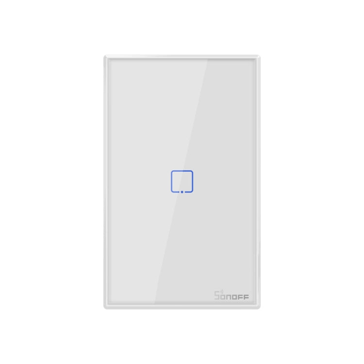 Sonoff T2 Touch 120 มม. แผงกระจกนิรภัยสวิตช์ผนังไฟบ้านอัจฉริยะสวิตช์สัมผัสเข้ากันได้กับ Alexa และ Google Home, AC 100 V-240 V, US Plug, 120mm/ 1 US Plug