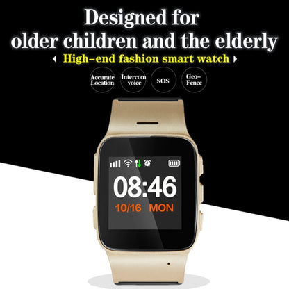 D99+ 1.22 นิ้ว HD หน้าจอ LCD GPS สมาร์ทวอทช์สำหรับผู้สูงอายุ กันน้ำ รองรับ GPS + LBS + การวางตำแหน่ง WiFi / การโทรออกสองทาง / การตรวจสอบด้วยเสียง / การปฐมพยาบาลด้วยปุ่มเดียว / สัญญาณเตือนการปิดข้อมือ / รั้วนิรภัย, D99+ Rose Gold