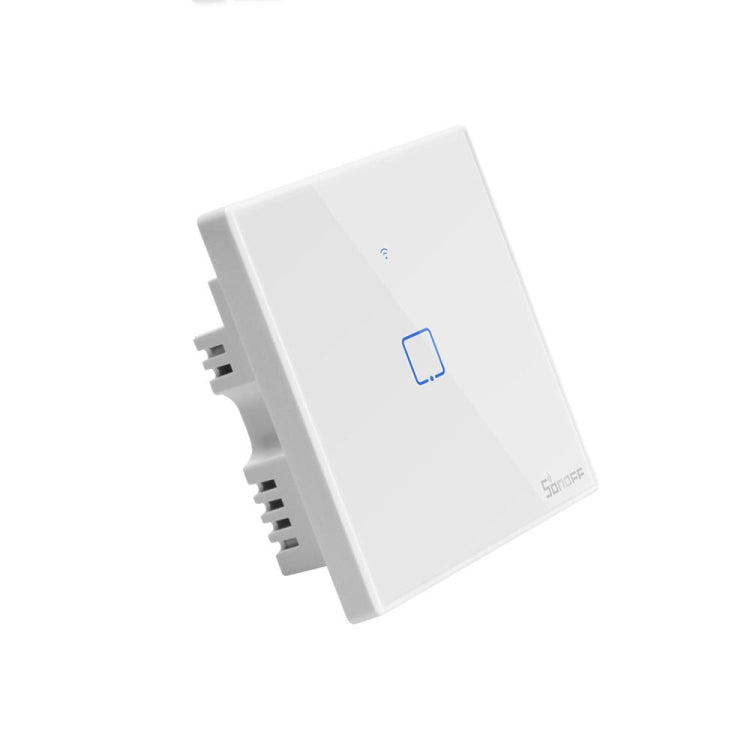 Sonoff T2 Touch 86 มม. แผงกระจกนิรภัยสวิตช์ผนังไฟบ้านอัจฉริยะสวิตช์สัมผัสเข้ากันได้กับ Alexa และ Google Home, AC 100 V-240 V, UK Plug, 86mm/ 1 UK Plug