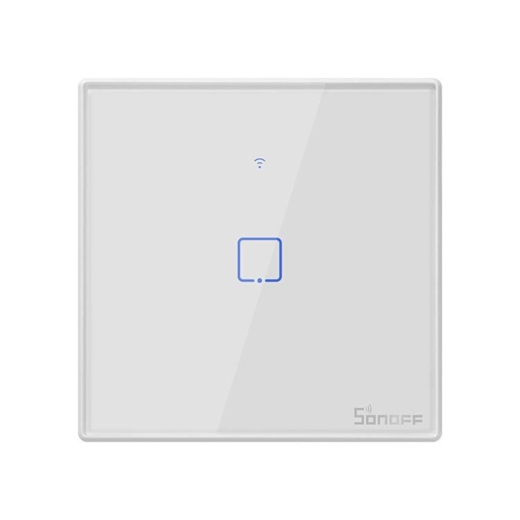Sonoff T2 Touch 86 มม. แผงกระจกนิรภัยสวิตช์ผนังไฟบ้านอัจฉริยะสวิตช์สัมผัสเข้ากันได้กับ Alexa และ Google Home, AC 100 V - 240 V, ปลั๊ก EU, 86mm/ 1 EUPlug