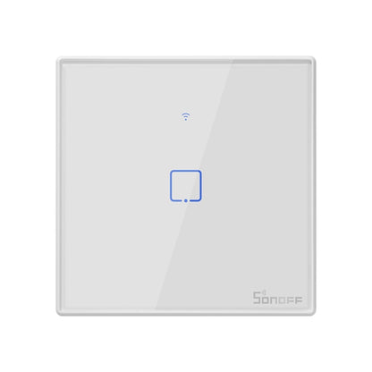 Sonoff T2 Touch 86 มม. แผงกระจกนิรภัยสวิตช์ผนังไฟบ้านอัจฉริยะสวิตช์สัมผัสเข้ากันได้กับ Alexa และ Google Home, AC 100 V - 240 V, ปลั๊ก EU, 86mm/ 1 EUPlug