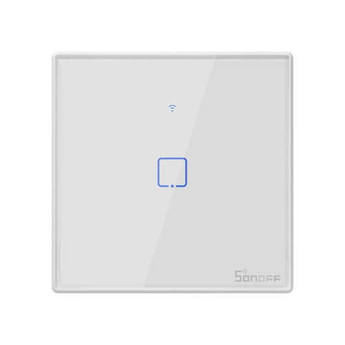 Sonoff T2 Touch 86 มม. แผงกระจกนิรภัยสวิตช์ผนังไฟบ้านอัจฉริยะสวิตช์สัมผัสเข้ากันได้กับ Alexa และ Google Home, AC 100 V - 240 V, ปลั๊ก EU, 86mm/ 1 EUPlug