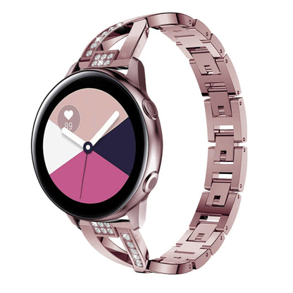 สายนาฬิกาสแตนเลสรูปเพชรรูปตัว X สำหรับ Galaxy Watch Active 20mm