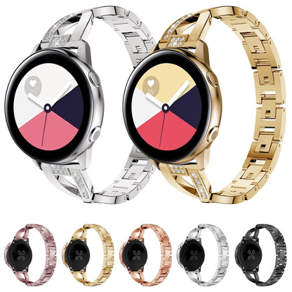 สายนาฬิกาสแตนเลสรูปเพชรรูปตัว X สำหรับ Galaxy Watch Active 20mm