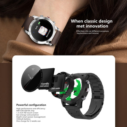 DTNO.1 S10 1.3 นิ้วหน้าจอสี TFT สร้อยข้อมืออัจฉริยะ IP68 กันน้ำ, สายนาฬิกาซิลิโคน, รองรับการแจ้งเตือนการโทร / การตรวจสอบอัตราการเต้นของหัวใจ / การตรวจสอบการนอนหลับ / โหมดมัลติสปอร์ต