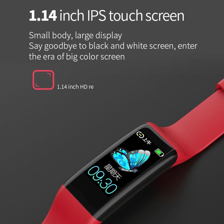 C21 1.14 นิ้วหน้าจอสี IPS สร้อยข้อมือสมาร์ท IP67 กันน้ำ, รองรับการแจ้งเตือนการโทร / การตรวจสอบอัตราการเต้นของหัวใจ / การตรวจสอบความดันโลหิต / การตรวจสอบการนอนหลับ / เตือนอยู่ประจำ / เตือนทางสรีรวิทยาหญิง