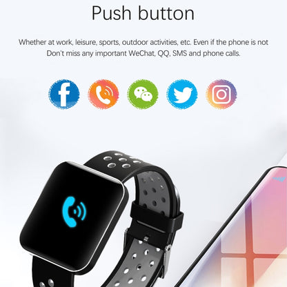 S88 1.54 นิ้วหน้าจอสี TFT สร้อยข้อมืออัจฉริยะ IP67 กันน้ำ, สายนาฬิกาซิลิโคน, รองรับการแจ้งเตือนการโทร / การตรวจสอบอัตราการเต้นของหัวใจ / การตรวจสอบการนอนหลับ / การแจ้งเตือนอยู่ประจำ / การตรวจสอบความดันโลหิต