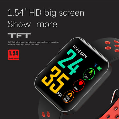 S88 1.54 นิ้วหน้าจอสี TFT สร้อยข้อมืออัจฉริยะ IP67 กันน้ำ, สายนาฬิกาซิลิโคน, รองรับการแจ้งเตือนการโทร / การตรวจสอบอัตราการเต้นของหัวใจ / การตรวจสอบการนอนหลับ / การแจ้งเตือนอยู่ประจำ / การตรวจสอบความดันโลหิต