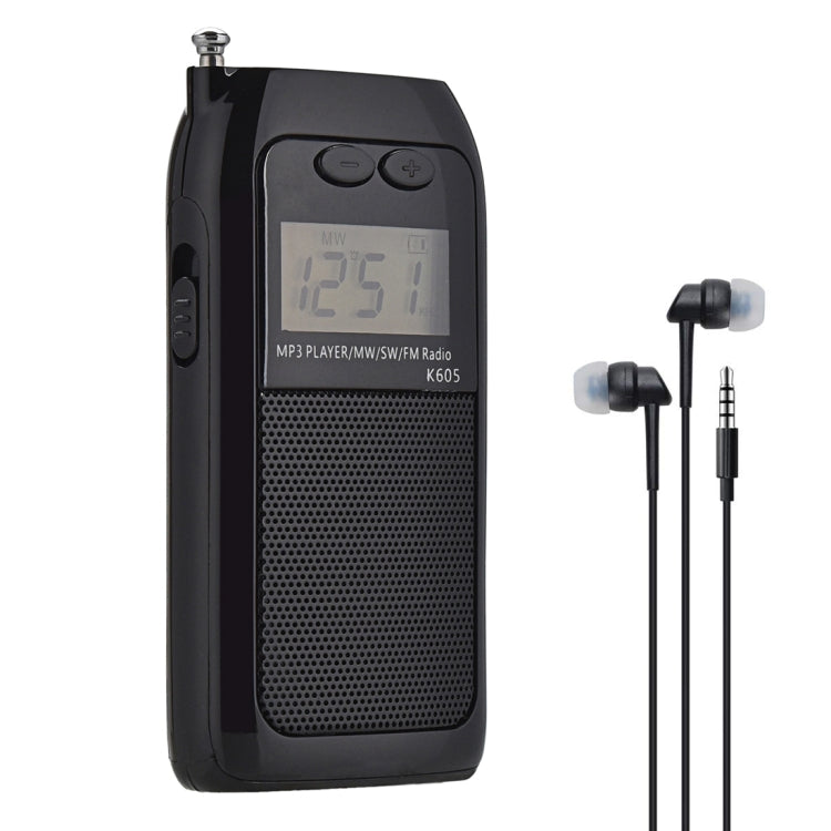 K-605 วิทยุ FM / AM / SW แบบพกพาแบบสเตอริโอเต็มรูปแบบรองรับการ์ด TF