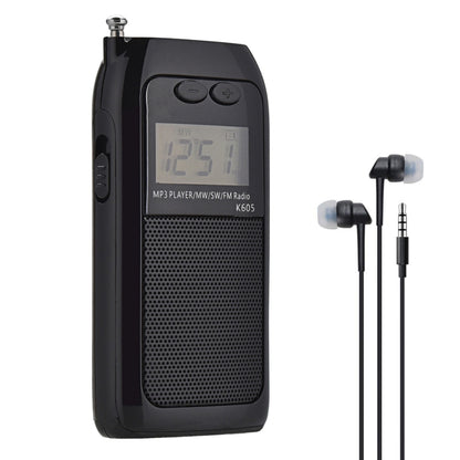 K-605 วิทยุ FM / AM / SW แบบพกพาแบบสเตอริโอเต็มรูปแบบรองรับการ์ด TF