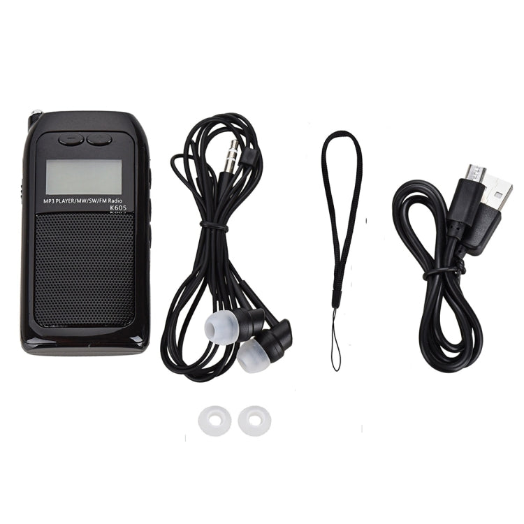 K-605 วิทยุ FM / AM / SW แบบพกพาแบบสเตอริโอเต็มรูปแบบรองรับการ์ด TF