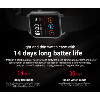 SMA-F1 1.3 นิ้ว TFT หน้าจอสัมผัสเต็มรูปแบบ IP68 นาฬิกาสปอร์ตสมาร์ทกันน้ำรองรับอัตราการเต้นของหัวใจแบบไดนามิกและความดันโลหิตและการตรวจจับการนอนหลับ / บลูทู ธ / นาฬิกาปลุก / การควบคุมภาพถ่าย, SMA-F1