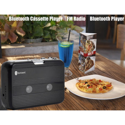 Tonivent TON007B เครื่องเล่นเทปคาสเซ็ตต์บลูทูธแบบพกพา รองรับอินพุตและเอาต์พุต FM / Bluetooth, TON007B, TON007T