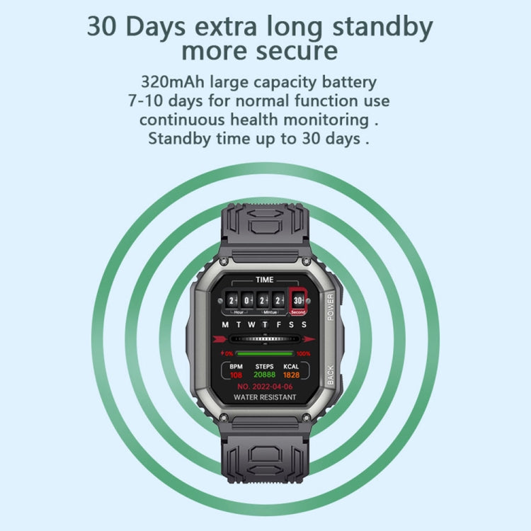 KR06 กันน้ำ Pedometer Sport Smart Watch รองรับอัตราการเต้นของหัวใจ / การตรวจสอบความดันโลหิต / การโทร BT