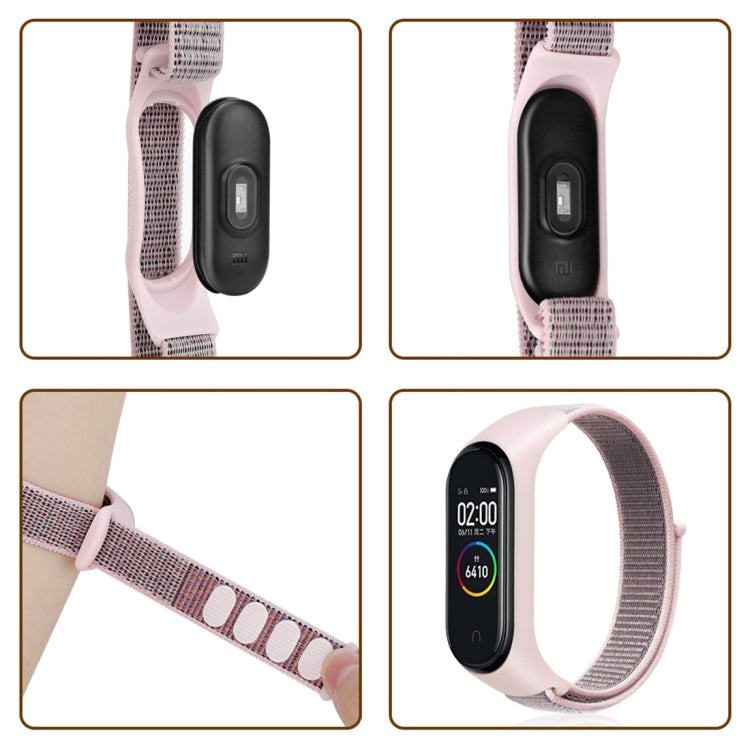 สมาร์ทวอทช์สายนาฬิกาทอไนลอนสำหรับ Xiaomi Mi Band 3 / 4