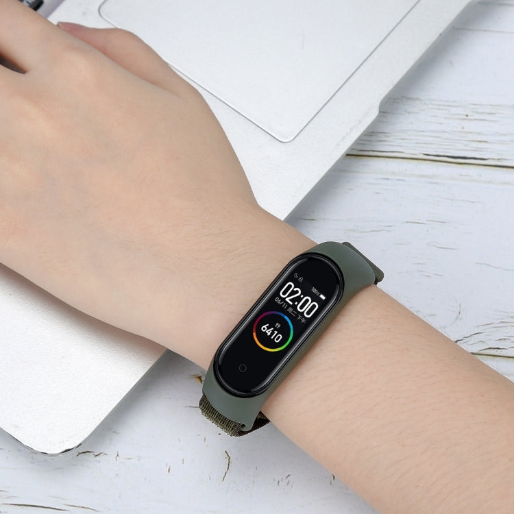 สมาร์ทวอทช์สายนาฬิกาทอไนลอนสำหรับ Xiaomi Mi Band 3 / 4