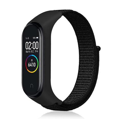 สมาร์ทวอทช์สายนาฬิกาทอไนลอนสำหรับ Xiaomi Mi Band 3 / 4