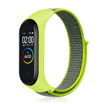 สมาร์ทวอทช์สายนาฬิกาทอไนลอนสำหรับ Xiaomi Mi Band 3 / 4