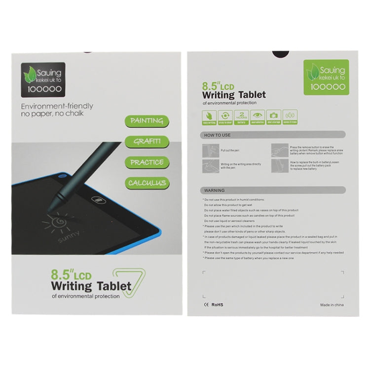 แบบพกพา 8.5 นิ้ว LCD การเขียนแท็บเล็ต Graffiti อิเล็กทรอนิกส์ Handwriting Pad ข้อความกราฟิกบอร์ดร่างกระดาษพร้อมปากกาเขียน, 8.5 inch Black, 8.5 inch Green, 8.5 inch Blue, 8.5 inch Red, 8.5 inch White