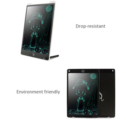 แบบพกพา 12 นิ้ว LCD การเขียนแท็บเล็ต Graffiti อิเล็กทรอนิกส์ Handwriting Pad ข้อความกราฟิกบอร์ดร่างกระดาษพร้อมปากกาเขียน, 12 inch Black